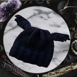 Bat wing beanie bat knit hat baby bat goth style bat wing gift bat lover custom unisex baby adult crochet beanie handmade vampire cozy warm