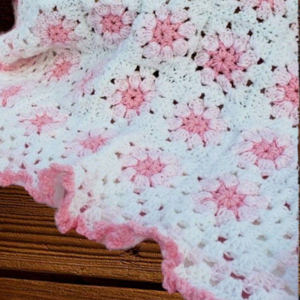 pink baby blanket Ruffle pink princess baby blanket and hat set crochet handmade afghan baby girl baby shower gift keepsake beautiful girl