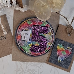Personalised Birthday Felt Badge - Handmade Embroidered Textile Brooch