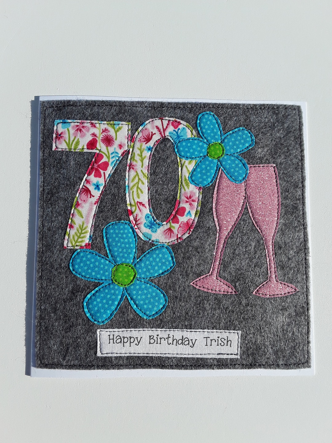 White Cotton Cards "Flowers, Wonderful Wife 70 Happy Birthday To You - View #12