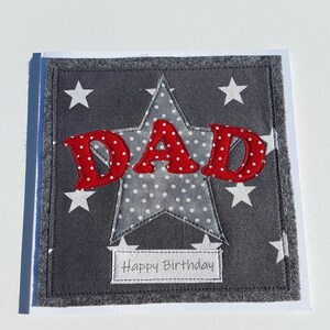 Tarjeta del Día del Padre para papá - personalizable - tarjeta de cumpleaños personalizada para papá - tarjeta textil OOAK - Tarjeta de cumpleaños para papá