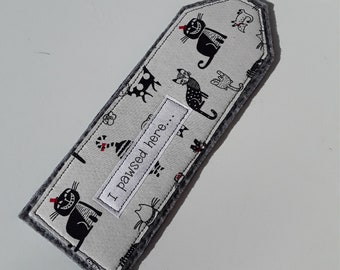 Handmade bookmark for cat lover- Birthday gift -handmade gift -handmade bookmark- handstitched - gift for child-gift for friend OOAK
