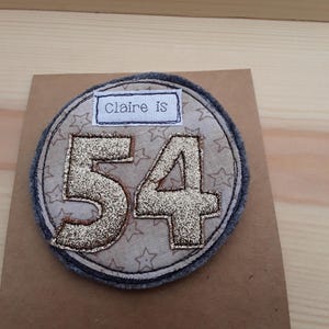 Personalised Birthday badge -handmade Birthday badge - Personalised badge - Birthday gift for a child - Birthday badge - textile badge OOAK