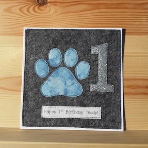 Birthday card for dog - puppy birthday card - dog birthday card - dogs first birthday - dogs 1st birthday- OOAK
