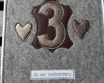 3rd Anniversary Card Printable Third Anniversary 3 Year - Etsy