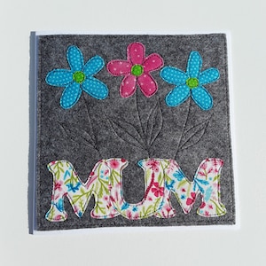Geburtstagskarte für Mama - OOAK Mutter Karte - Muttertag Sonntag - Textilkunst - Stoffkarte - Muttertagskarte - Mama Geburtstagskarte