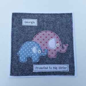 Carte personnalisée pour une nouvelle grande soeur - arrivée d'un nouveau petit garçon - félicitations grande soeur - promue grande soeur - grande soeur personnalisée