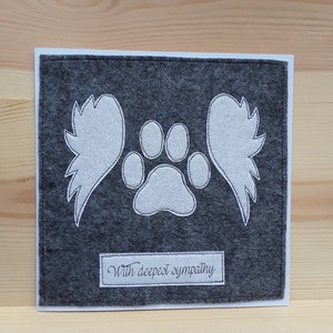Tarjeta de pérdida de mascotas - tarjeta de duelo de mascotas - pérdida de perros - pérdida de gatos - huella de pata- alas de ángel - tarjeta de pérdida de furbaby - OOAK - tarjeta de simpatía por la pérdida de mascotas