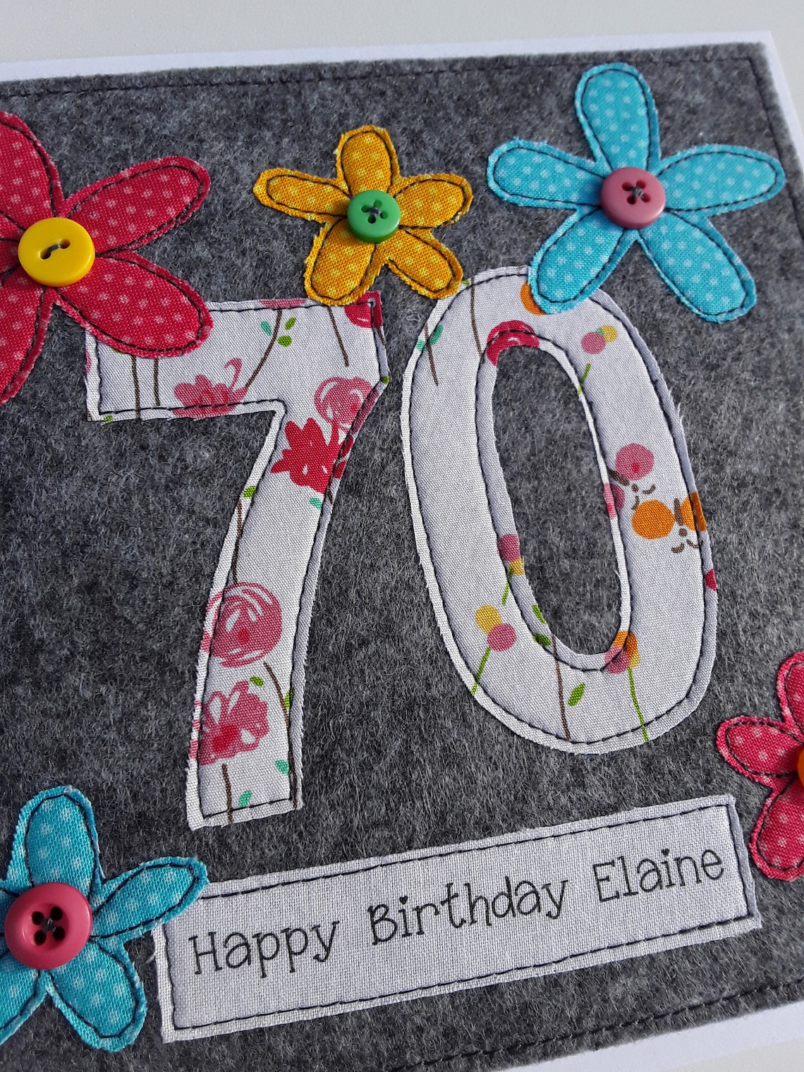 Handmade personalised 70th birthday card female birthday etsy uk