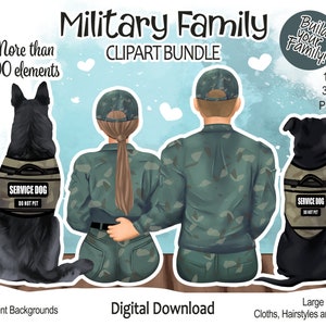Military Family Clipart | PNG files | Military Jackets, Service Dog Vest  - perfect for retirement, deployment, and air force gifts