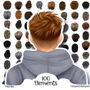 Haar Clipart | PNG-Dateien | Man's Frisuren, Lockiges und gestyltes Haar, Manbun Frisur Clipart, Natürliches Haar Clipart| Kommerzielle Lizenz | Zum Selbermachen