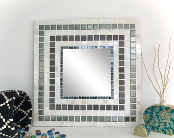 Geometric mirror mosaic wall art