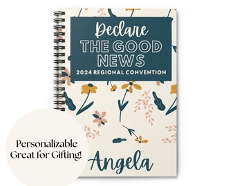 Customizable 2024 JW Convention Notebook, Declare the Good News Spiral Notebook, Convention Gift for Pioneer, Custom Name Notebook