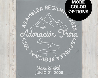 Personalized Spanish JW Baptism Gift, JW Baptism Blanket, Custom Assembly Convention Gift, JW Keepsake Blanket, Adoracion Pura Asamblea 2025