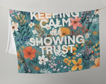 JW Blanket with Scripture Isaiah 30:15 Your Strength will be in Keeping Calm and Showing Trust, Baptism Gift, JW Gift Idea, Gift for Pioneer