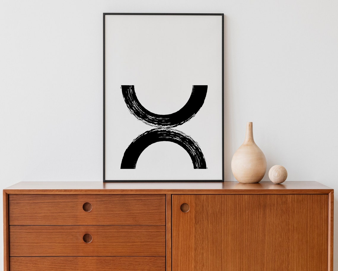 Abstract Minimalist Black and White Printable Wall Art | Etsy