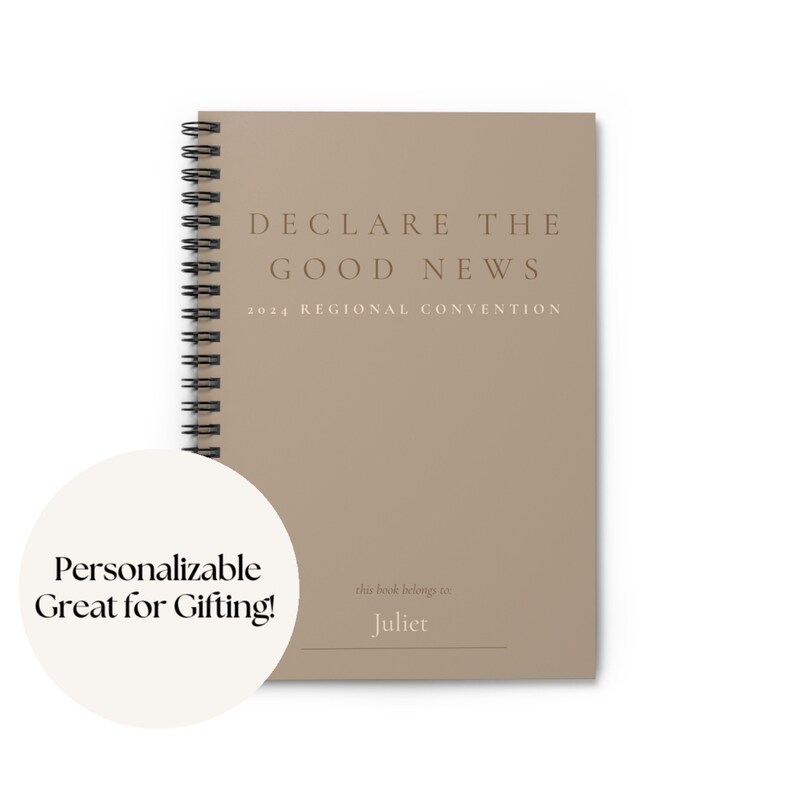 Custom 2024 JW Convention Notebook, Declare the Good News Spiral