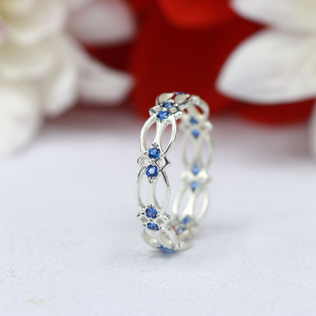Anillo Celta De Zafiro, Anillo De Diosa De Plata, Anillo De Nudo