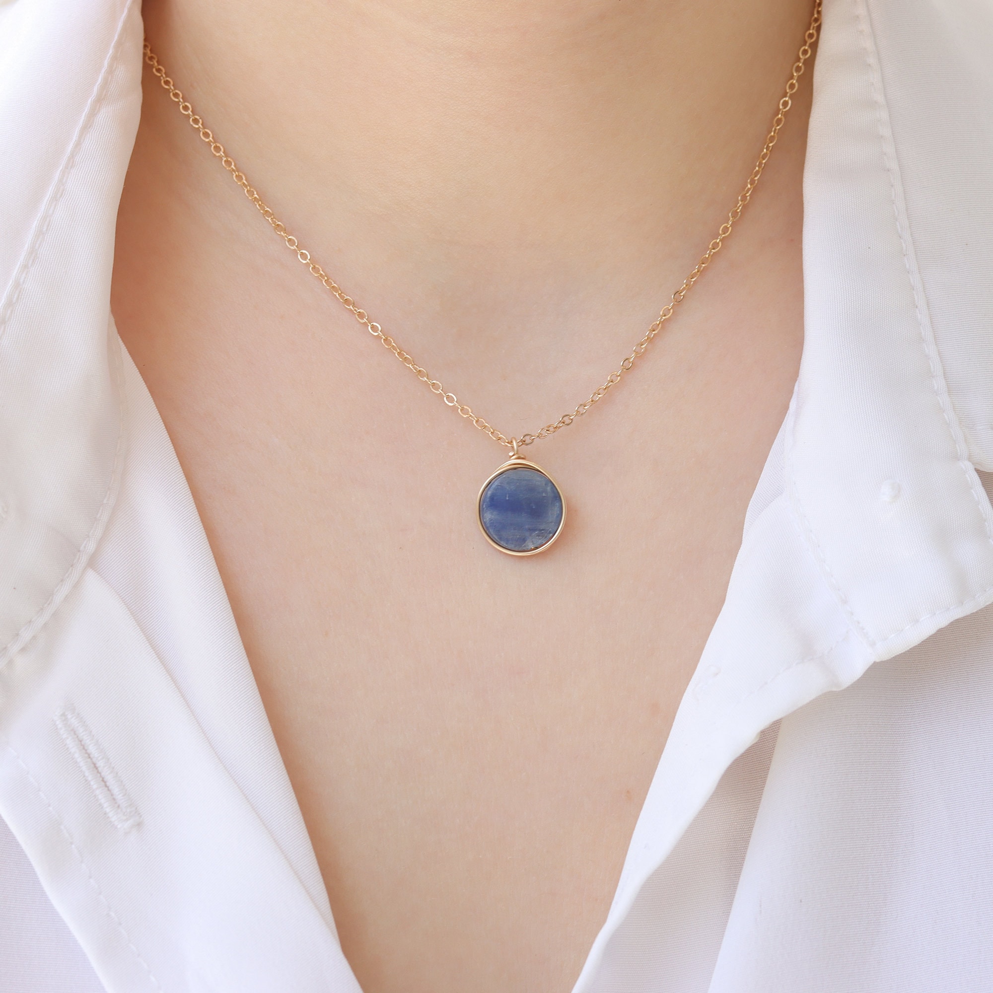 Blue stone necklace - Etsy 日本