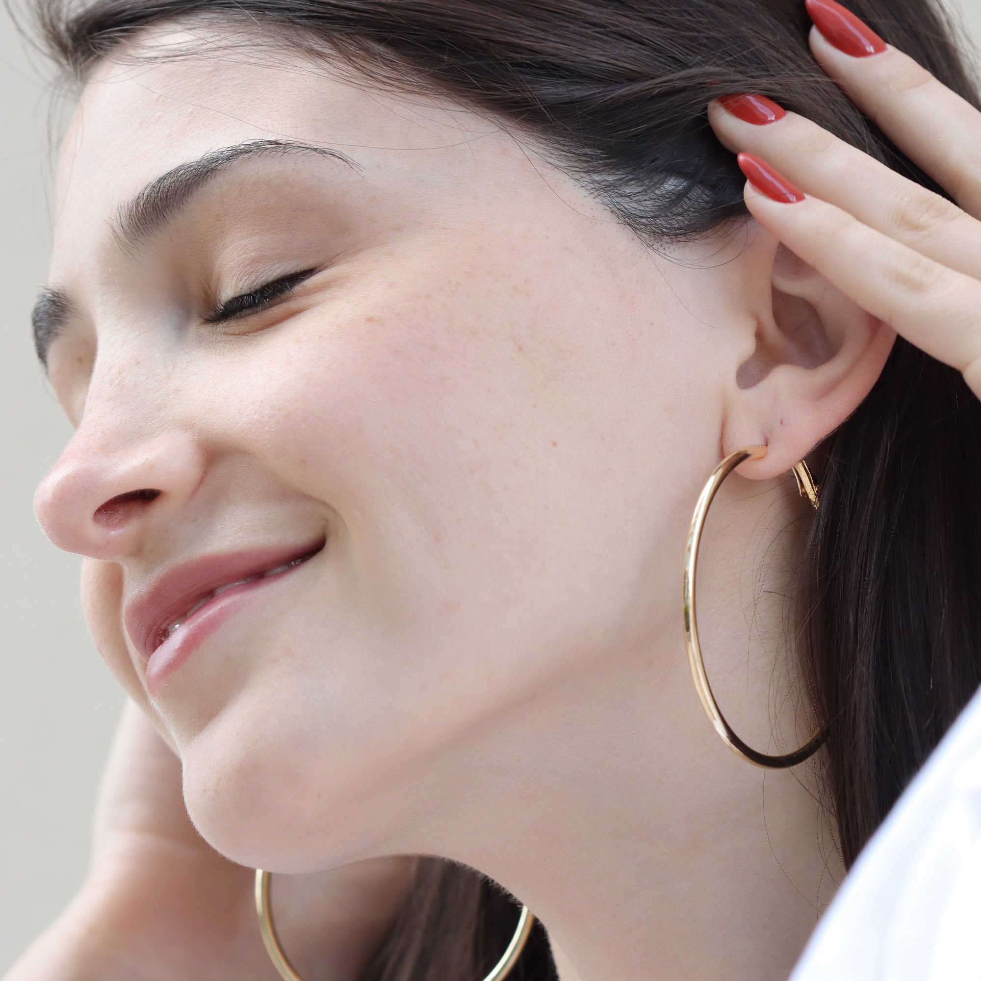 5cm gold hoop earrings deals