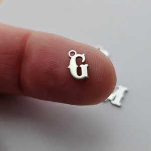 Dije de alfabeto en plata de ley, componentes de letras de 6 mm, dijes de letras, letras occidentales