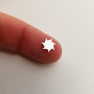 May include: A small, white, paper star with a scalloped edge.