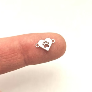 Permanent Jewelry Charm, Paw Print Charm, Permanent Jewelry Connectors, Paw Connector