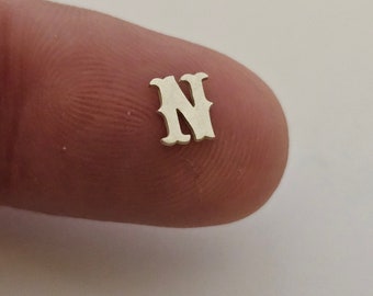 Sterling silver alphabet, 5.5mm letter components, letter charms, Western Letters