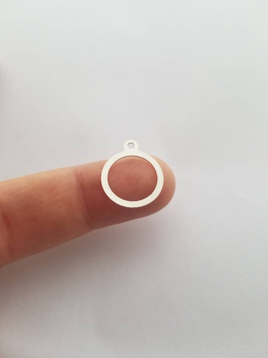 Sterling Silver Hoop Component, Round Findings, Circle Charm, Circle ...
