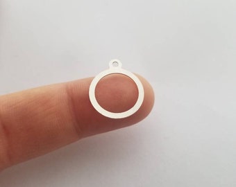 Sterling silver hoop component, round findings, circle charm, circle component, 20mm