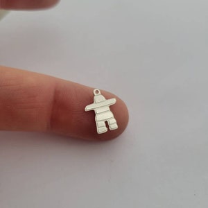 Inuksuk sterling silver charm, canadian landscape, inukshuk charm, jewelry supply