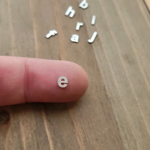 Sterling silver alphabet, lower case letters, letter components, letter charms