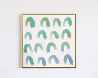 Green and Blue Abstract Watercolour Art Digital Print, Colourful, Digital Download, Printable Wall Art, Home Decor