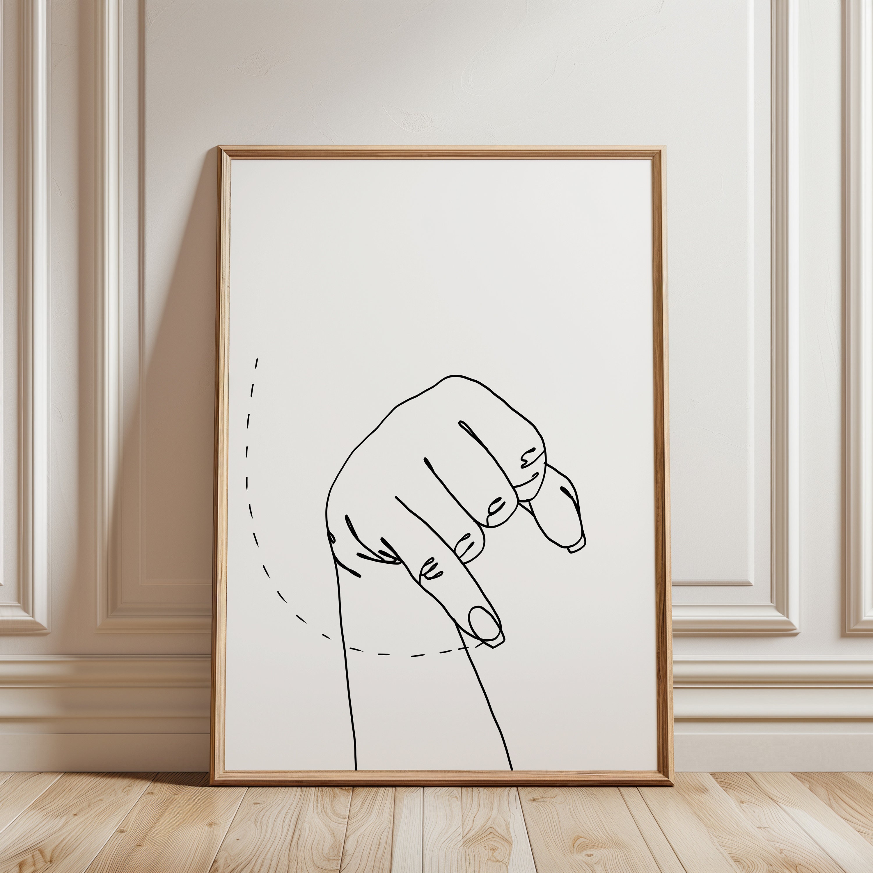 手話、文字 J、線画、アルファベット、ASL、一行、壁画、印刷可能なアート