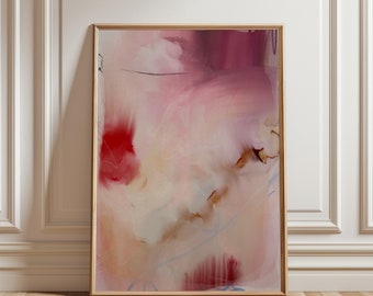 Abstract Art Print 'Blush Horizons' | Printable Wall Art, Home Decor, Colourful, Digital Download