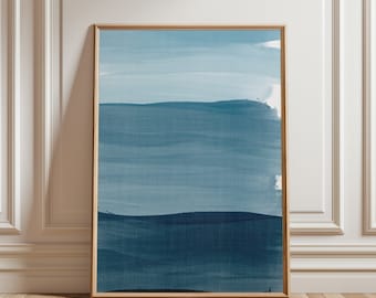 Blue Watercolour Wash Abstract Art Digital Print, Colourful, Digital Download, Printable Wall Art, Home Decor