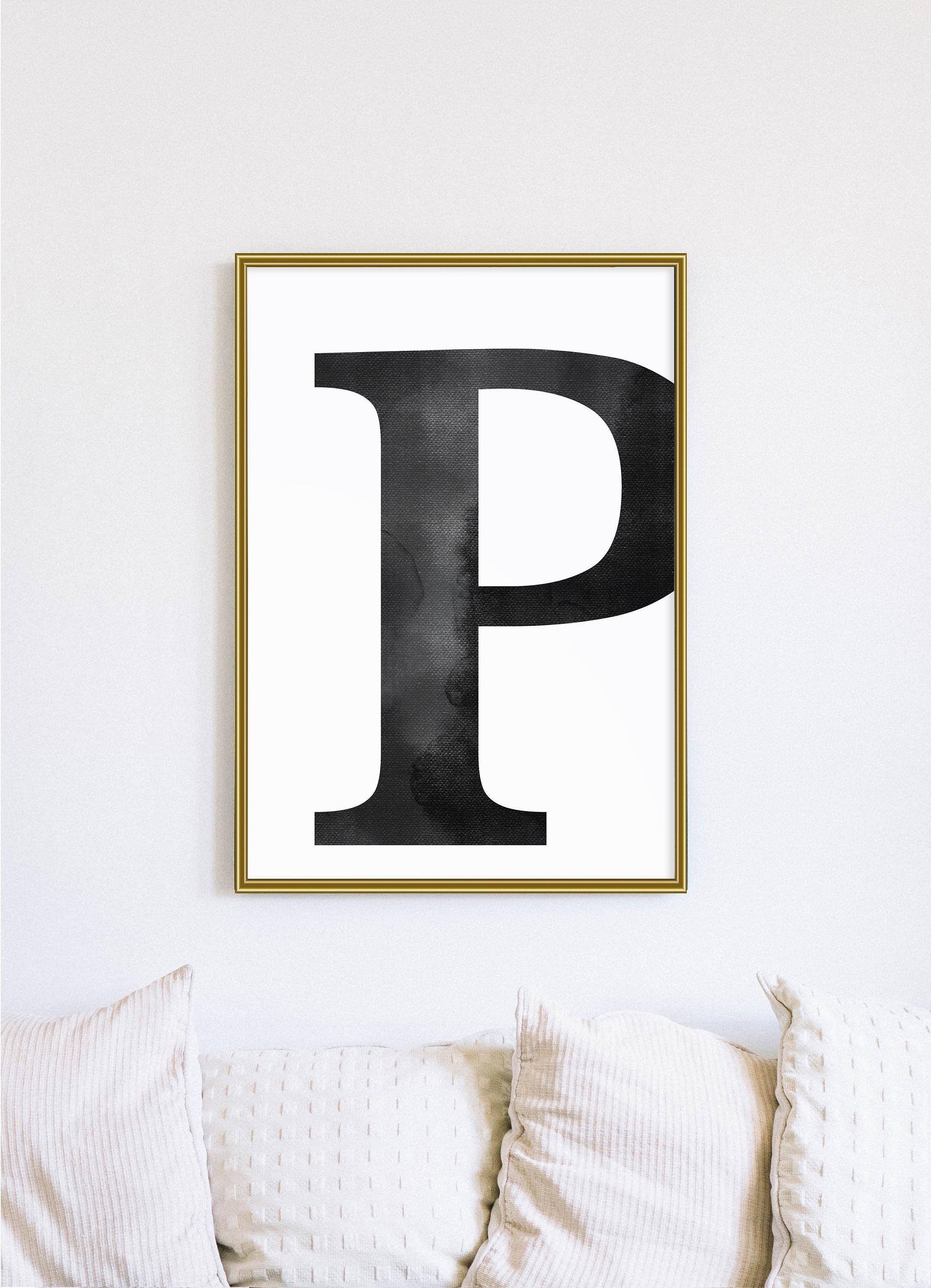 Letter P Wall Decor, Letter P Print, Letter P Poster, Letter P Wall Art,  Letter P Sign, Letter P real foil, Letter P Nursery Decor, Initial