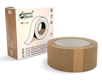 Ruban Papier Adhesif 25mm x 50 m - Ecologique Sans Plastique - Idéal pour l'encadrement, le masquage ou l'emballage - 100% recyclable