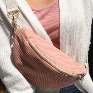 Bauchtasche, rosa, Cord, Bumbag für Frauen Mädchen