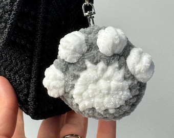 Plush Paw Keychain, Cute Animal Paw Bag Charm, Soft Kawaii Keyring, Gift for Animal Lovers