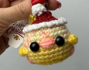 Yellow Duck Keychain, Cute Duck Bag Charm, Kawaii Animal Keyring, Handmade Gift Idea