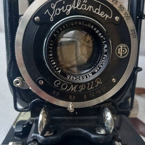 Antique Voigtländer AVUS analogue camera, 1920, bellows camera, plate camera, first model, Germany