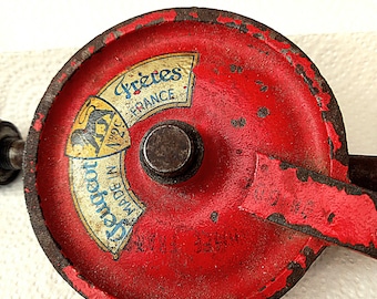 PEUGEOT FRERES Antique Hand Drill: Mechanical Drill with Crank