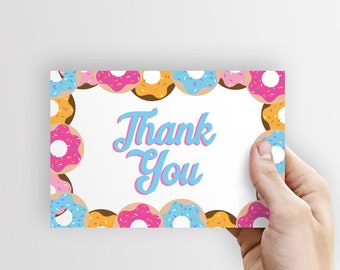 Donut Thank You Card, Instant Download,Printable, Bridal Shower Thank You, Baby Shower Thank You, Birthday Thank You