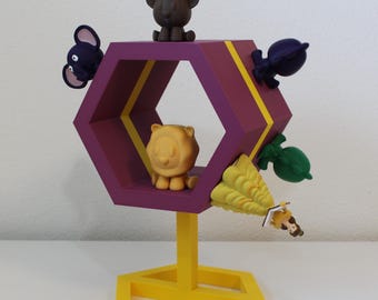 KiziHex with stand Tonie storage - magnetic hexagonal shelf for Tonies in 17 colors for the children's room or playroom
