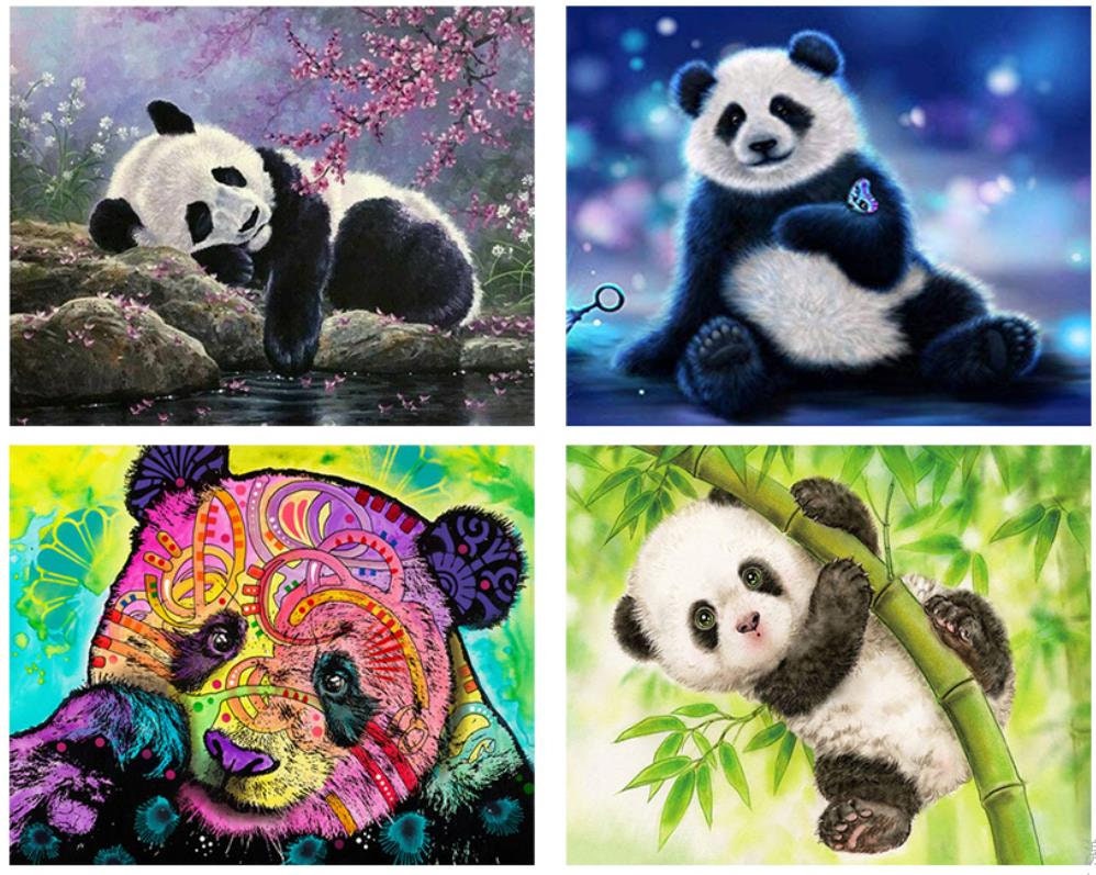 Animals diamond painting bear pandas full round diamond Etsy 日本