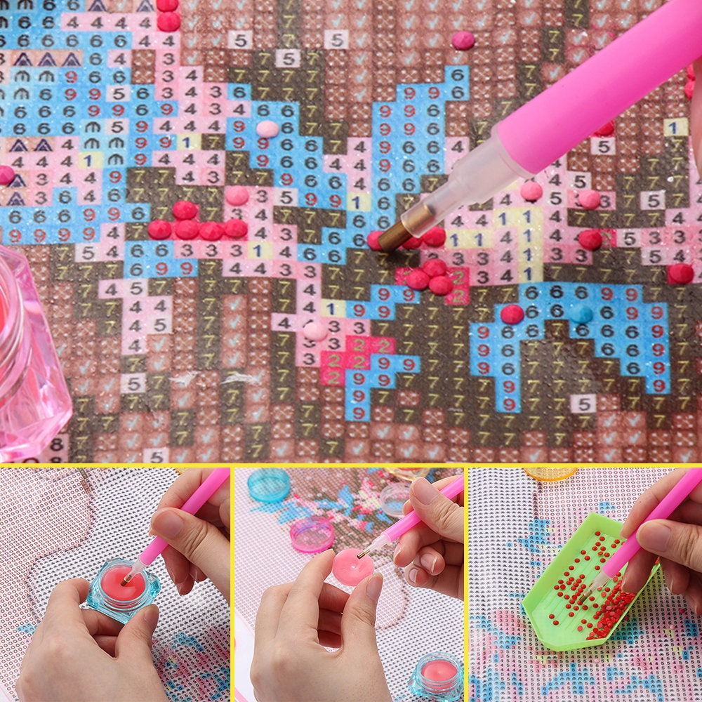 Diy Tools Diamond Painting Pen Bend Head Diamond Art Pencils Etsy