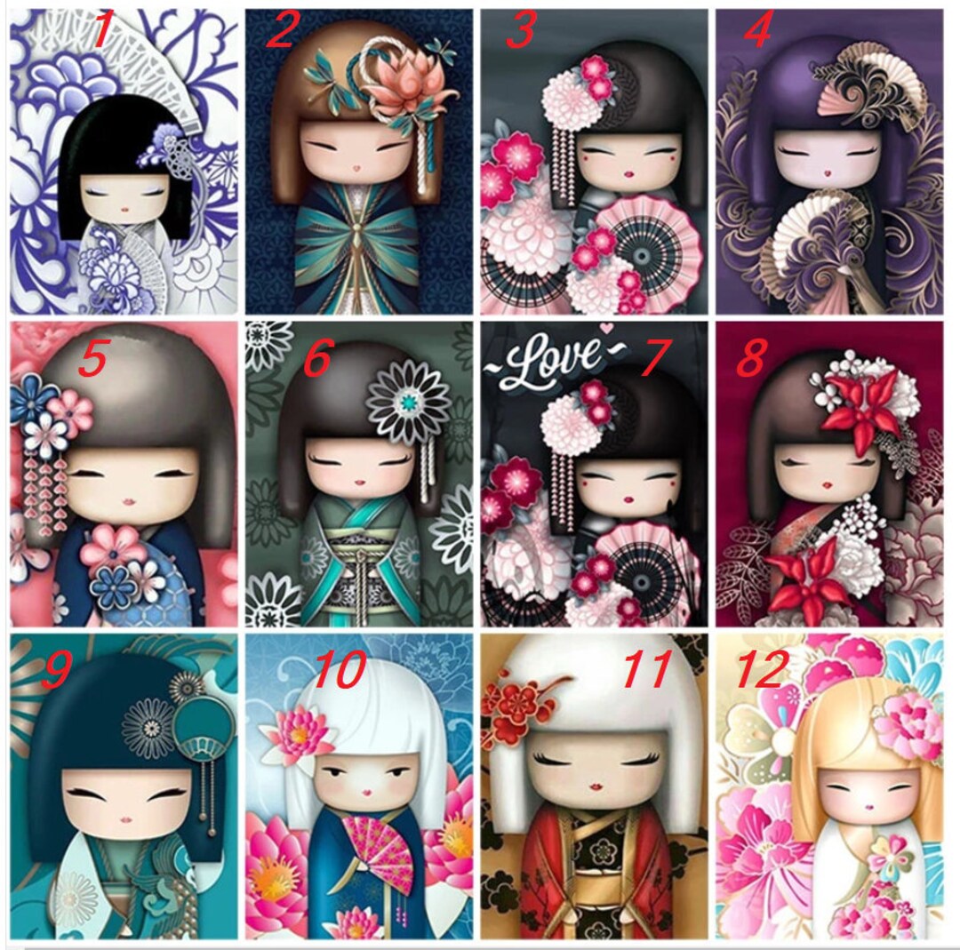5d Japanese Diamond Painting Kimono Girl Painting by Diamond - Etsy
