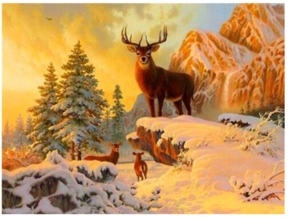 Forest Animal Diamond Painting Moose Deer Diamond Dotz Picture | Etsy
