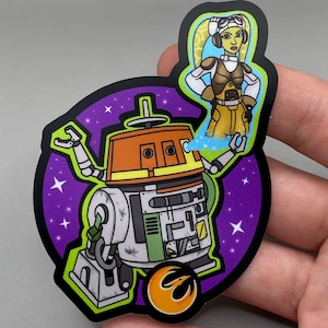 Hera Syndulla & Chopper BFF Sticker by Rebel Art Empire